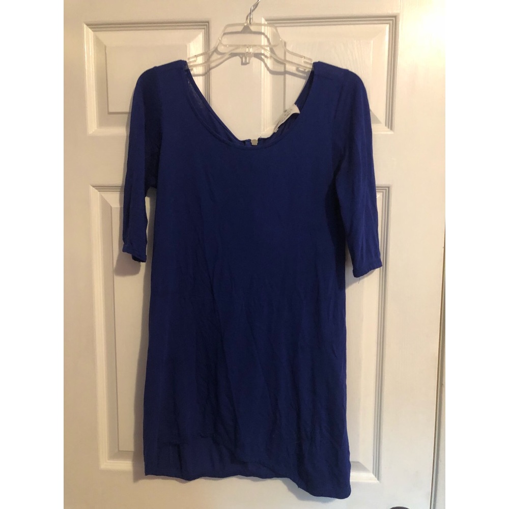 Royal Blue Short Casual Zipper Dress, size medium